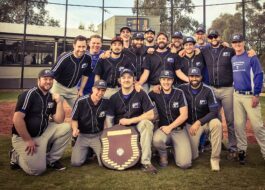 Tom Andronas and Melbourne University Baseball Club team members